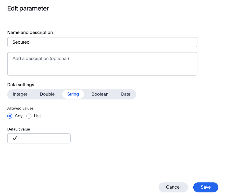 Check Parameter with Default Value for Display