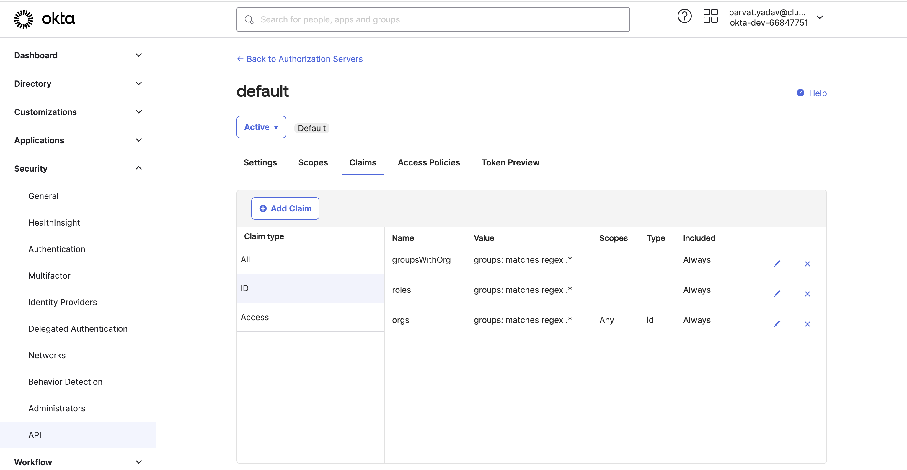 Org mapping on OIDC IAMv1