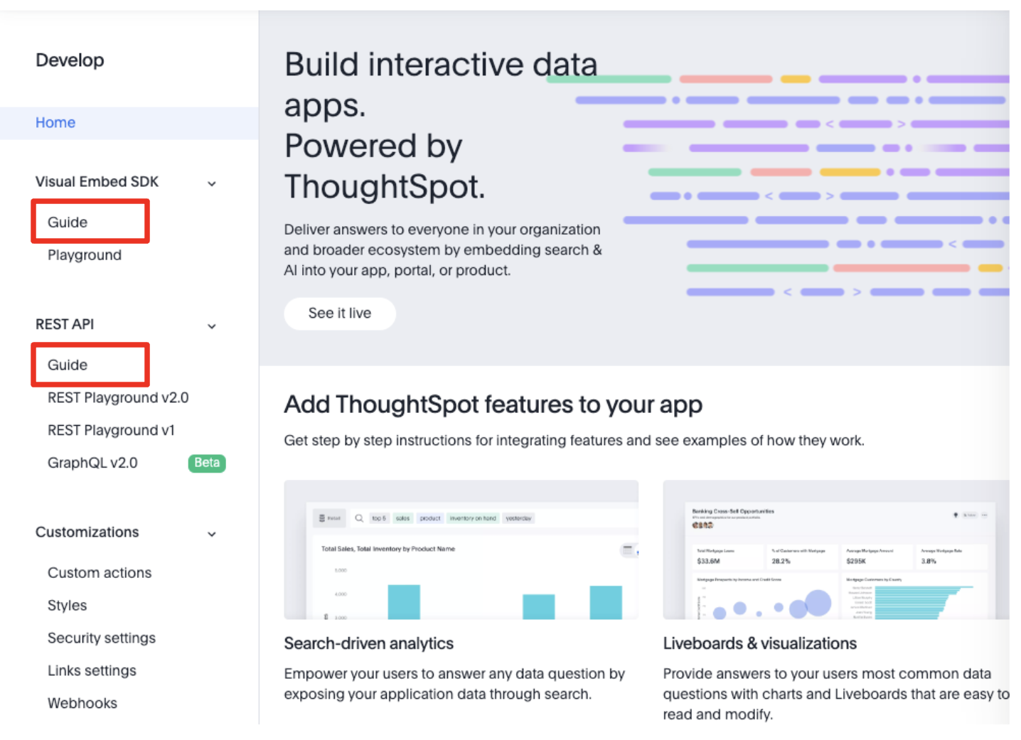 Access Guides from ThoughtSpot